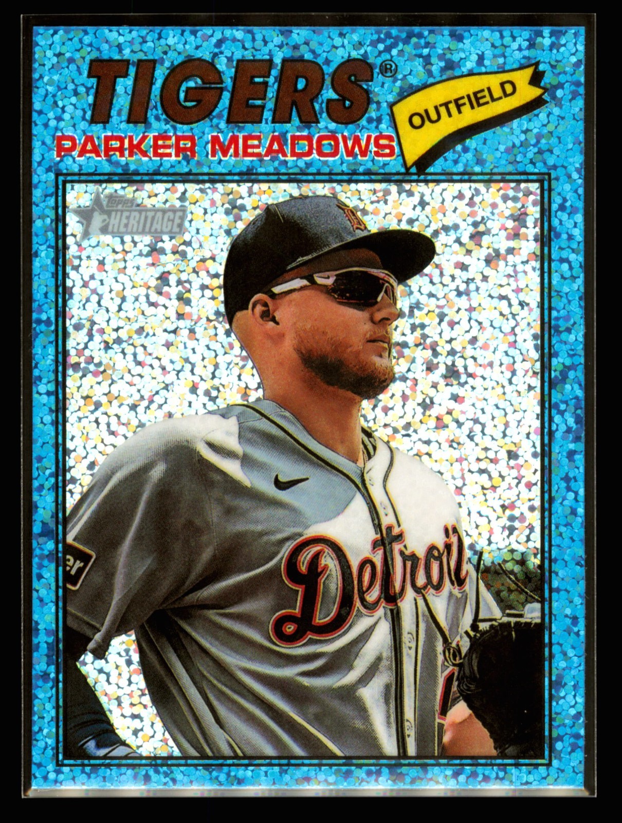2026 Topps Heritage Parker Meadows Chrome Light Blue Sparkle Refractor #208