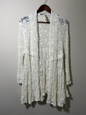 Vintage NWT S Lace Cardigan Boho Cottagecore Romantic Duster Open Front USA Made