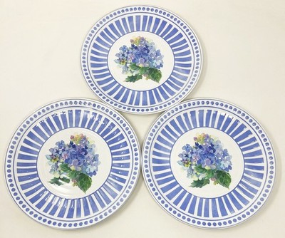 SHABBY CHIC MELAMINE Hydrangeas Floral 9 . Salad Plates