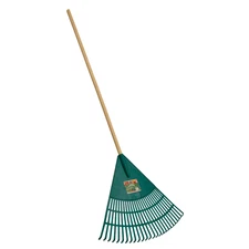 FARM-TUFF Hardwood Leaf and Lawn Rake, Extra Wide, Green, 24in