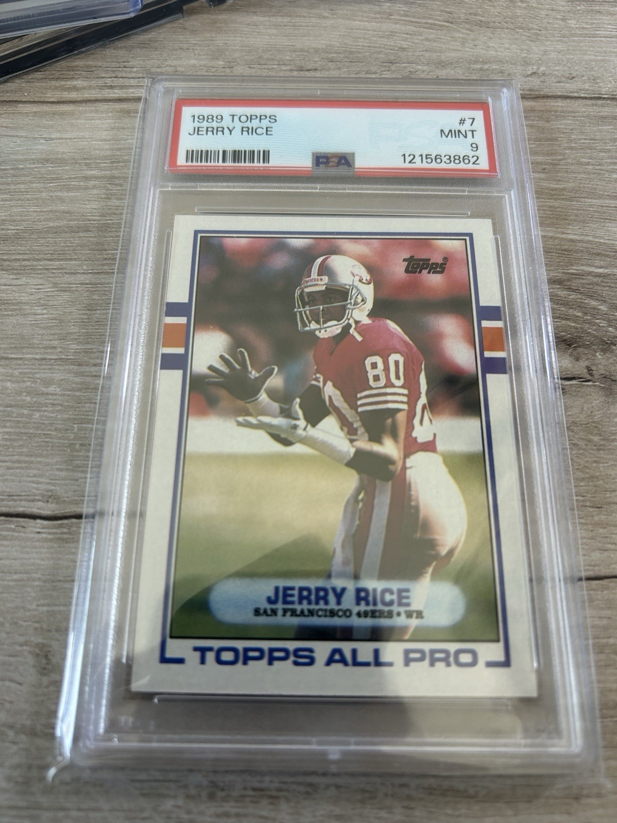 1989 TOPPS ALL PRO #7 JERRY RICE 49ERS HOF PSA 9 Fresh Slab