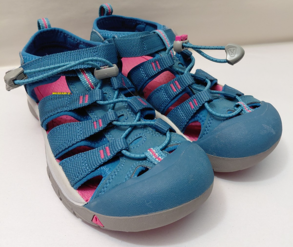 Scarpe sandali KEEN Newport blu turchese rosa escursionismo lavabili bambini taglia 4