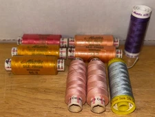 Vintage Lot of 8 Mettler/1 Zwicky Silk Finish Sewing Thread 200yds per Spool