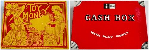 Two (2) Sets of IDEAL SCHOOL SUPPLY TOY MONEY - Early 20th Century and 1960s