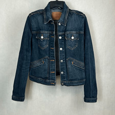 Levi's Denim Jacket Juniors Sz Large Button Front Adjustable Waistband Levi Stra