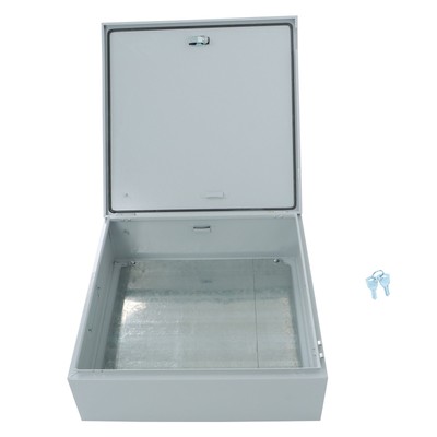 Outdoor Steel Enclosure, 24 × 24 × 8'' NEMA 4X Electrical Box, Waterproof IP56