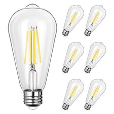 DEWENWILS ST64 Edison LED Bulbs 60W Equivalent 7W E26 2700K Dimmable 800LM 6 Pac