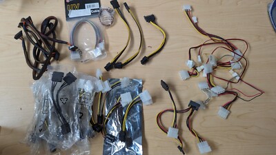 Lot of PC & Mining Adapters - 4 pin molex to PCI-e, 4-pin to fan, SATA, etc!