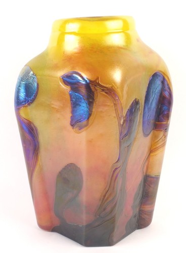 Splendid Contemporary Hand Blown French Art Glass Ada Loumani Vase 1990 Signed - Picture 3 of 6
