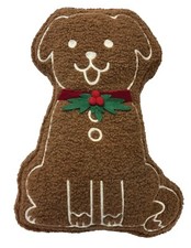 Christmas Gingerbread Puppy Dog Decor Throw Pillow -St Nicholas Square -New