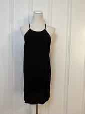 Halston Heritage Tank Top Size L Black Spagetti Strap Silk/Viscose *FAST SHIP*