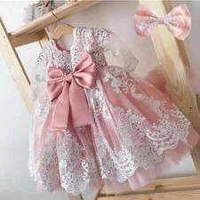 New Girl Birthday Dress Christening Gown Infant Girls Dress Toddler Little Baby