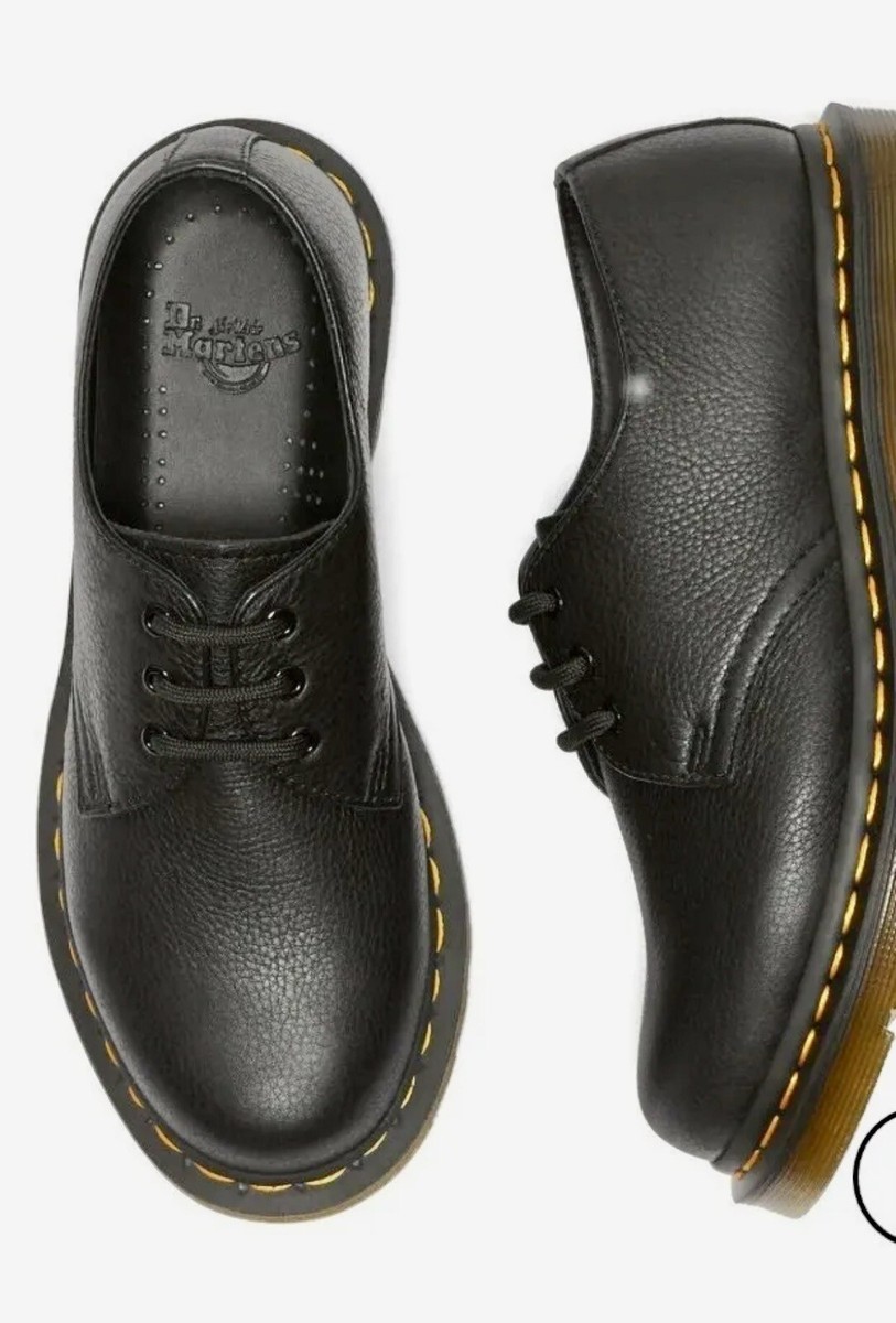 Dr Martens Doc 24256 Black Leather 6-Eye Shoes Boots Size 7