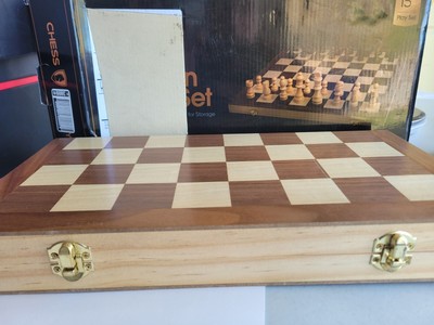 Chess Armory Large 17 Wooden Chess Set with Felted Game Board Interior for  Storage