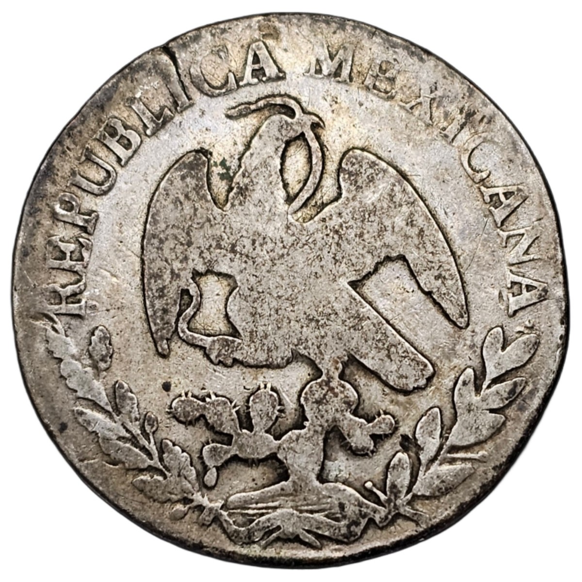 1846 Zs OM MEXICO ZACATECAS 2 REALES SILVER COIN MEXICAN AMERICAN