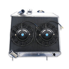 3 ROW ALUMINUM RADIATOR & FANS FOR 1941-1952 JEEP Willys 1942 43 44 45 46 47 48