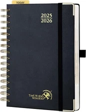 POPRUN Academic Daily Planner 2025-2026 One Page A Day - [5.75" x 8.5"- Spiral H