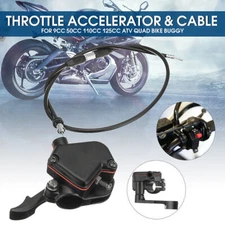 Thumb Throttle Accelerator & Cable Fits For 50cc 110cc 125cc ATV Quad Bike Buggy