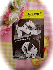 Vintage 40's 'Grid' Sewing Pattern For 'Scottie' Dog & Elephant Easy To Complete