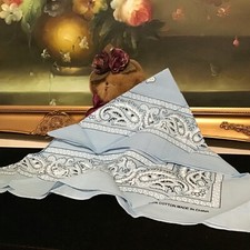 NEW Unisex Paisley Bandana Head Wrap Scarf BLUE 100 Cotton USA SALLER BC