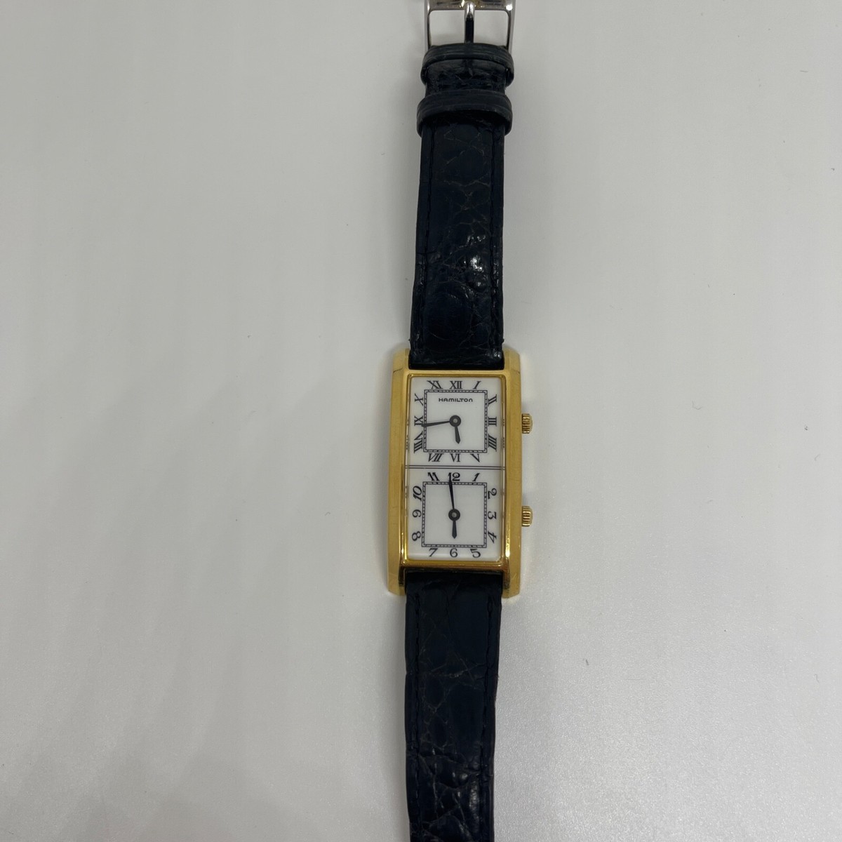 HAMILTON American Traveler Dual Watch Quartz White Double Face | eBay