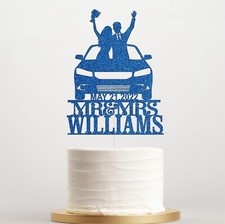 Sports Car Couple Wedding Topper Personalised Wedding Anniversary Cake Topper