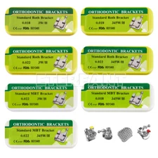 10xETERFANT Dental Ortho Bracket Brace Standard Metal Roth MBT018 022 3/345Hooks