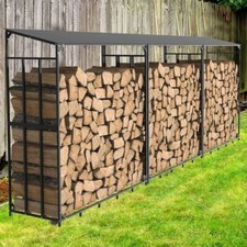Widen Reinforce Base Firewood Rack Outdoor Heavy Duty Steel Log Rack Wood Holder