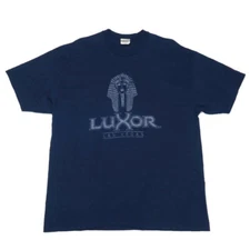 Vintage Pyramid Creations Luxor Las Vegas Blue Shirt Crew Neck Adult XL USA Made