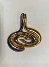 Premier Designs Finesse 2-piece Dual Pendant Swirl Gold & Silver Tone Interlock