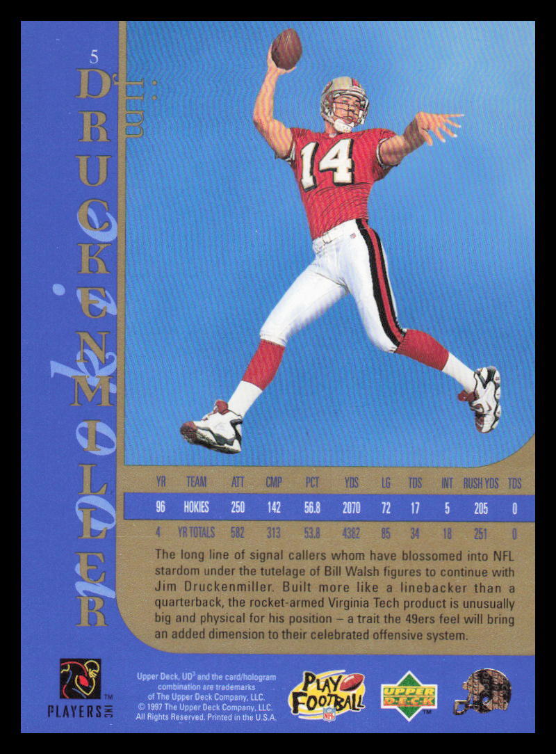 1997 Upper Deck UD3 #5 Jim Druckenmiller San Francisco 49ers | eBay