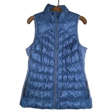 Tangerine Vest Size Medium Duck Down Full Zip Puffer Blue Outdoor Hiking Mock