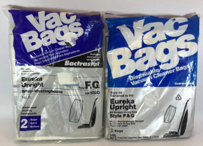 2 Pkgs Homecare Vac Bags Eureka Upright F & G Singer White-Westinghouse VIP 1020