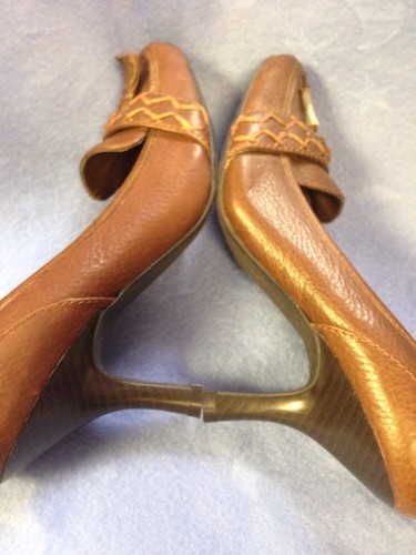 Nine & Co Brown Heels Leather Upper Size 7 M New No Box - Picture 8 of 11