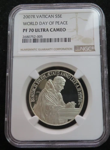 2007 vatican s5e world day of peace pf 70 ngc graded ultra cameo