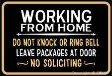 Working From Home Do Not Knock Or Ring Tin Metal Signs Home D cor 8x12