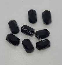 6pc Swarovski Crystal Jet Black Faceted Barrel 5204 Beads; 12mm or 18mm