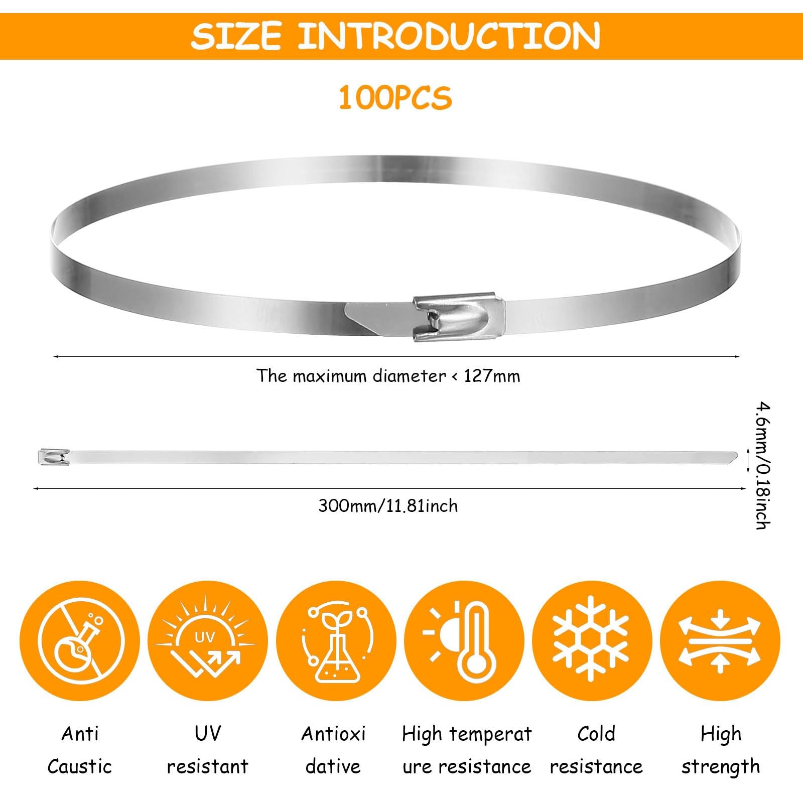 Collier de serrage inox attache câblée acier pour fixation extérieure