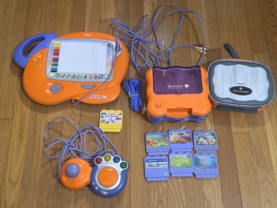 VTech V.Smile TV Learning System Console, Controller, 6 Games, Art Studio, Bag