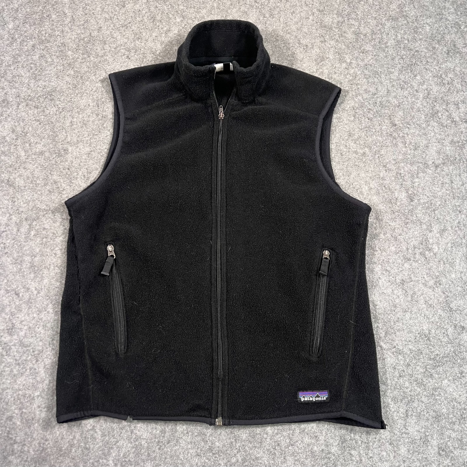 Patagonia Y2k Black Synchilla Fleece Full Zip-Up Vest Men's Size Medium