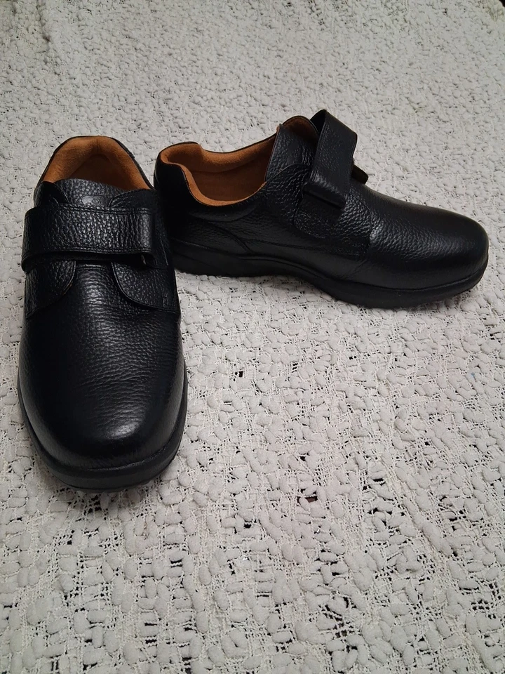 Zapatos ortopédicos para diabéticos Dr Comfort 6110 para hombre talla 14 XW de cuero negro nuevos Foto 2 de 4