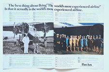 Vintage 1971 Pan Am Airlines 2 Page Ad History Pilots Stewardess Pan American