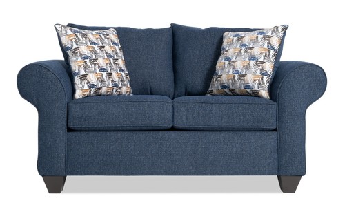 Navy 70” Kylie Loveseat - 2 Seat Sofa with 2 Pillows  (Bob’s Discount Furniture)