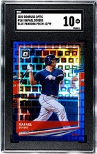 2020 Donruss Optic #163 Rafael Devers SGC 10 Gem Mint Blue Pandora Prizm /99