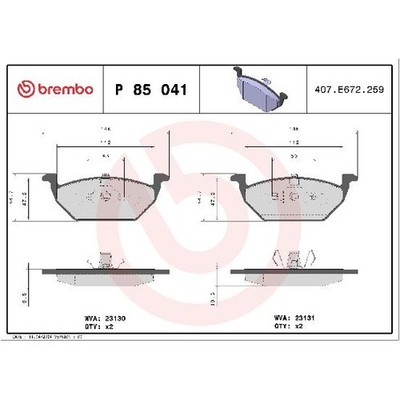 Brembo Bremsbelagsatz 20927624 Bremsklötze vorne 1J0698151H 1J0698151J