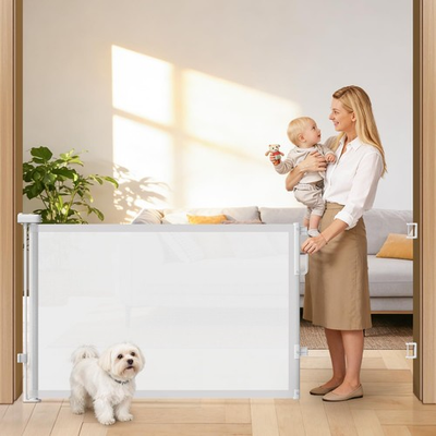 #ad 78quot; Retractable Extra Wide Baby Gates for Doorways Long Mesh Dog Gate for La... $56.86