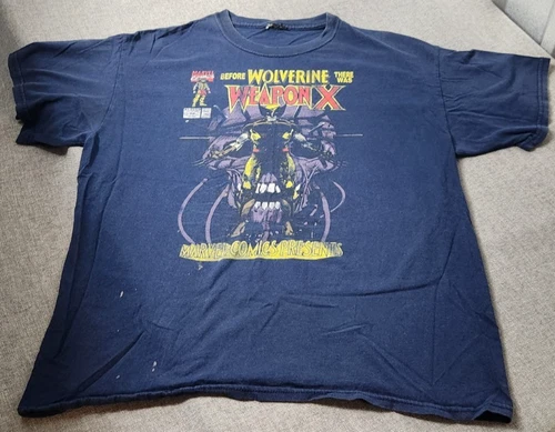 Vintage Mad Engine Marvel Comics #72 Wolverine Weapon X T Shirt Size XL BLACK