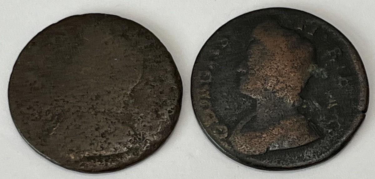 Tom　　REGAL worth coiiection GREAT BRITAIN Half Penny Early 1700's GEORGE II Copper 2 Coins | eBay