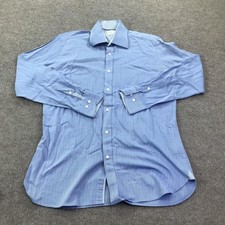 Ted Baker Endurance Dress Shirt Mens 15.5 32/33 Blue Button Front Long Sleeve