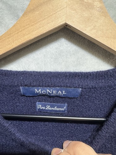 Suéter McNeal Tanguy Azul Marino 100% Lana de Cordero Tejido Pullover Para Hombre Talla Grande - Imagen 3 de 8